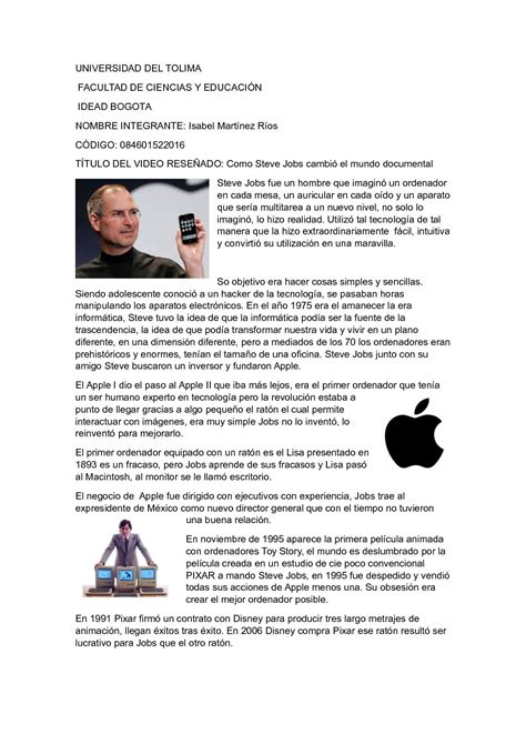 Calam O Resumen Video Steve Jobs