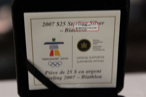2007 25 Sterling Silver Dollar 2010 Vancouver Biathlon Hologram Coin