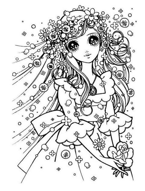 Anime Christmas Girl Coloring Pages Anime Girl