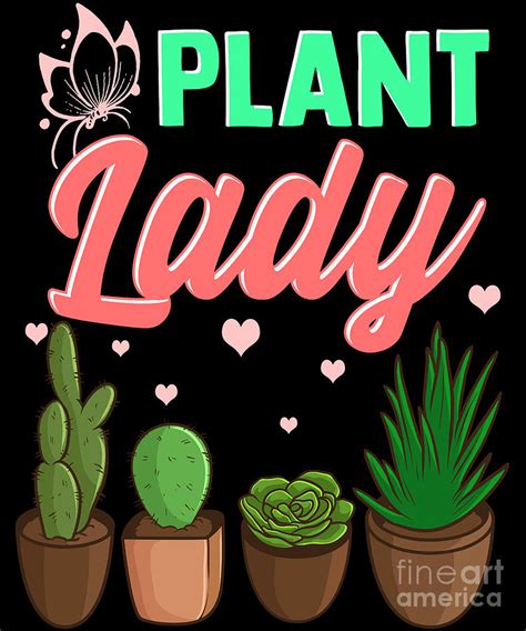 Cute Funny Plant Lady Planting Gardening Pun Digital Art By The Perfect