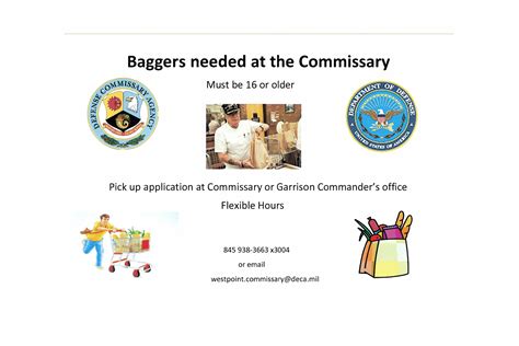 Baggers needed at the Commissary | United States Military Academy West