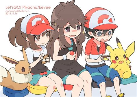 Pikachu Eevee Green Elaine And Chase Pokemon And 1 More Drawn By