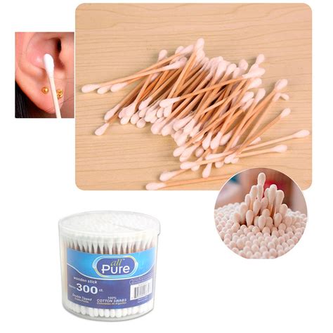 300 Ct Cotton Swabs Double Tipped Applicator Q Tip Safety Ear Wax