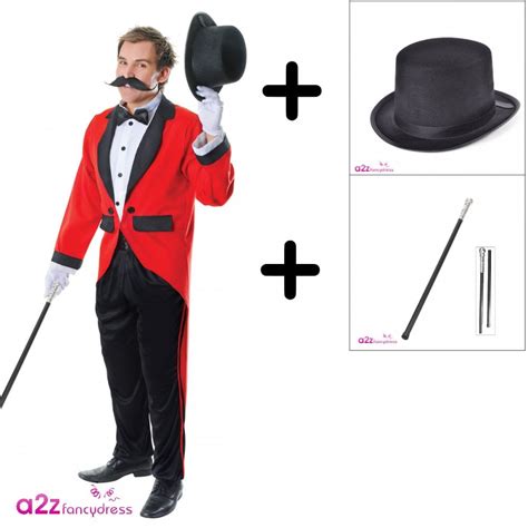 Ringmaster Adult Costume Set Costume Top Hat Cane Costume Sets From A2z Fancy Dress Uk