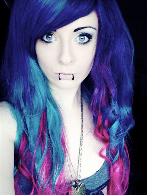 Bibi Barbaric Blue Turquoise Pink Curly Long Hair Style