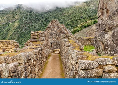 Buildings And Houses Structures In Ancient Incas City Of Machu Picchu