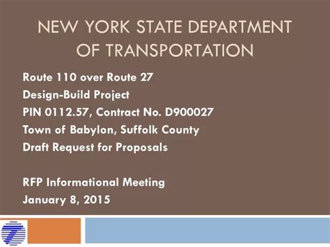 Ppt New York State Department Of Transportation Powerpoint