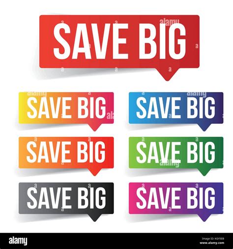 Save Big Label Tag Set Stock Vector Image And Art Alamy