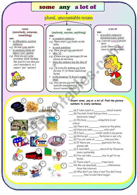 Some Any A Lot Of Esl Worksheet By Tasha899