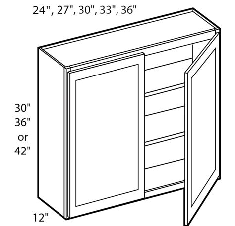 Rustic Hickory Shaker 24 X 42 Double Door Wall Cabinet