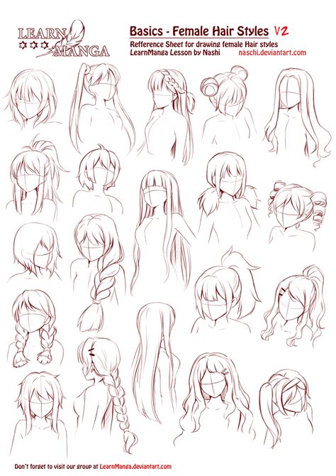Learn Manga Basics Female Hair Styles V2 By Naschi On Deviantart