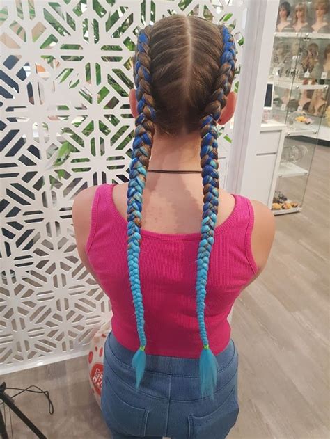 Let us know in the comments below! Blue Ombre Dutch Braids With Extensions | Braids with extensions, Braid in hair extensions ...