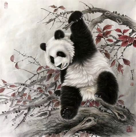 Chinese Panda Painting Zyt41227020 68cm X 68cm27〃 X 27〃