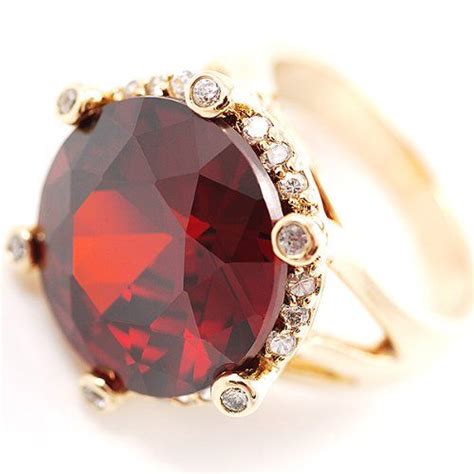 Show Off Ruby Red Coloured Crystal Costume Ring Joias Colares