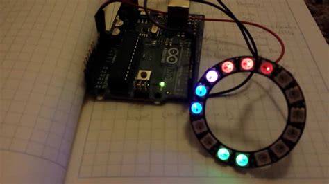 Arduino Rgb Led Clock With Adafruit Neopixel Ring Youtube