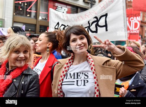 London Uk 10 March 2018 Gemma Arterton Actress Joins Thousands Of Women Taking Part In The