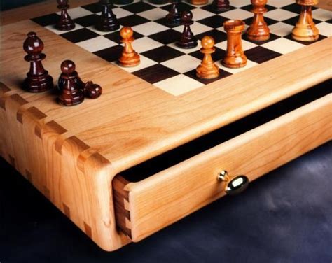 This handsome board features a veneered playing surface that flips up for classic chessboard. Chess or Game Table by Ed Rizzardi, Woodworker | Chess ...