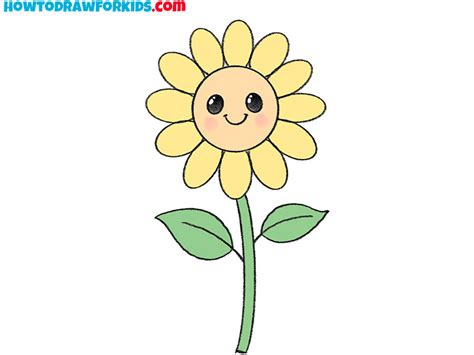 How To Draw Kawaii Flower Step By Step Tutorial Cute