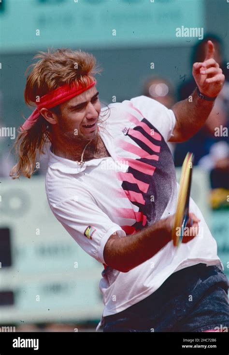 American Tennis Player Andre Agassi Roland Garros France 1990 Stock
