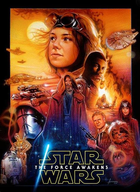 Fan Art Drew Struzan Inspired Star Wars The Force Awakens Poster