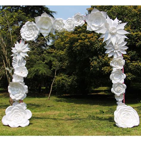 White Handmade Paper Flower Wedding Arch Flower Wedding Arch Paper