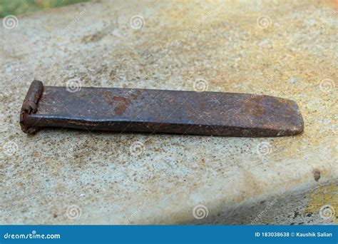 Old Rusted Iron Chisel Stock Photo Image Of Closeup 183038638