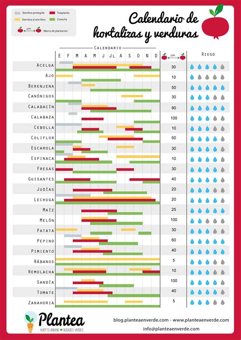 Calendario De Siembra Huerto Urbano Huerto Cultivo De Hortalizas