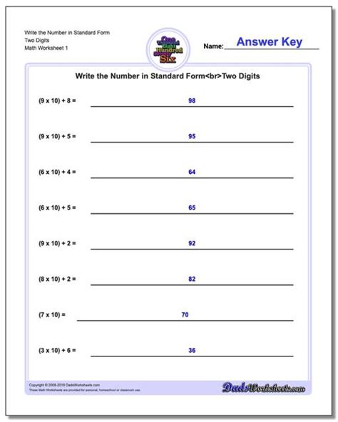 Expanded Notation 3rd Grade Worksheets