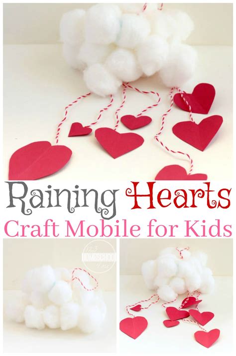 Raining Hearts Cloud Mobile Craft