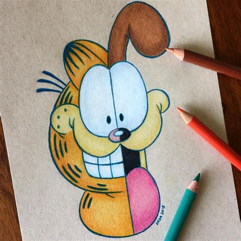 Garfield Vs Odie Drawing By Dada16808 Instagram