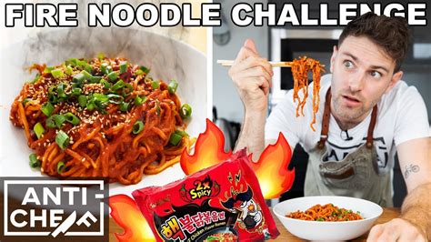 My Homemade Korean FIRE NOODLE CHALLENGE YouTube