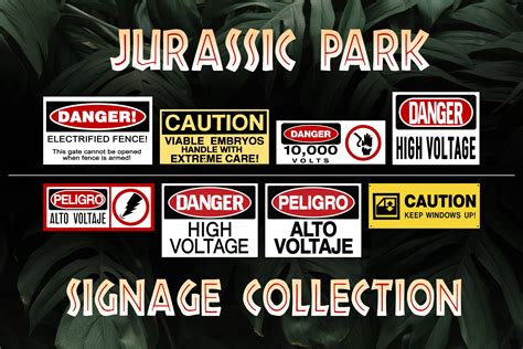 Jurassic Park Prop Replica Signage Jurassic Park Danger Sign Etsy Uk
