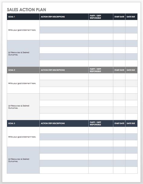 Free Sales Plan Templates Smartsheet