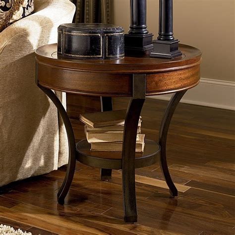 Sunset Valley Round End Table Hammary Furniture Cart