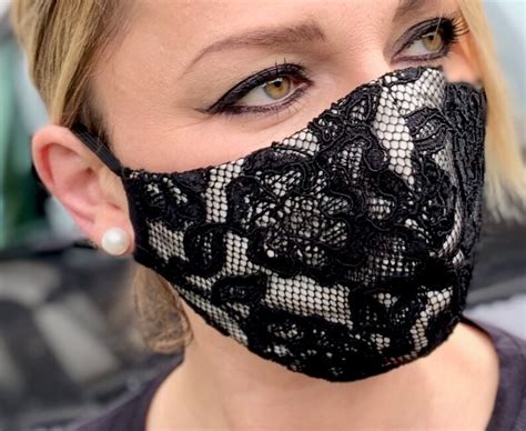Evening Face Mask Lace Black Mask Sexy Face Mask Black And Etsy