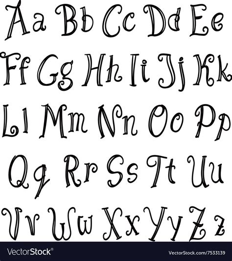 Hand Lettering Alphabet Royalty Free Vector Image