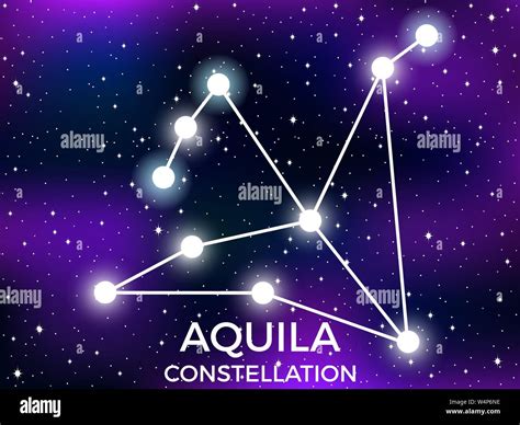 Aquila Constellation Starry Night Sky Cluster Of Stars And Galaxies