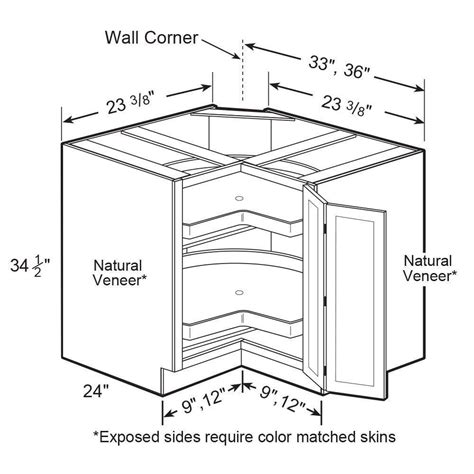 When choosing a size for base cabinets, remember wall cabinets are the most visible cabinetry in a kitchen and serve as a showpiece. Corner base cabinet lazy susan - EZR36SSR-NPW - The Home ...
