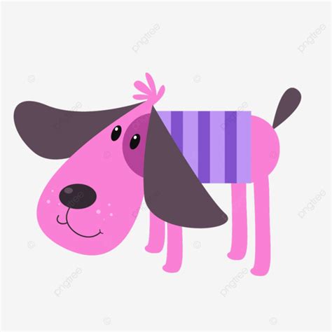 Cute Pink Dog Animal Character Animal Dog Cartoon Png And Vector