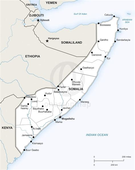 🇸🇴 Vector Map Of Somalia Political One Stop Map