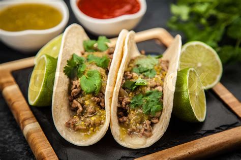 Mexican Tacos With Beef Stock Image Colourbox