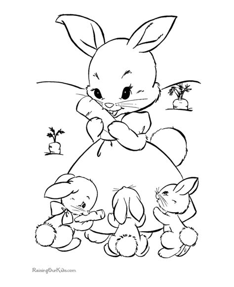 You should now have a super cute easter bunny coloring page for your children to color however they want! Cute Easter bunny picture - 020