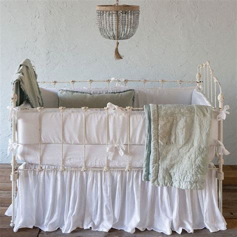Nursery bedding choices include, crib sheets, crib skirts, baby blankets, comforters and kidney pillows. Bella Notte Linen Crib Skirt Ships Free #bellanotte # ...