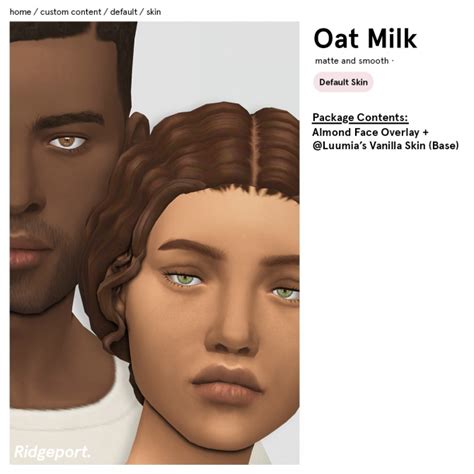 Oat Milk Default Skin At Ridgeport Sims 4 Updates