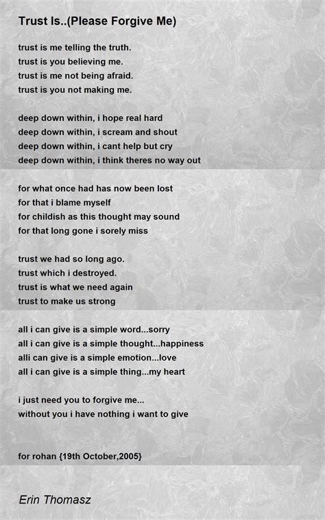 Forgive Me Poems