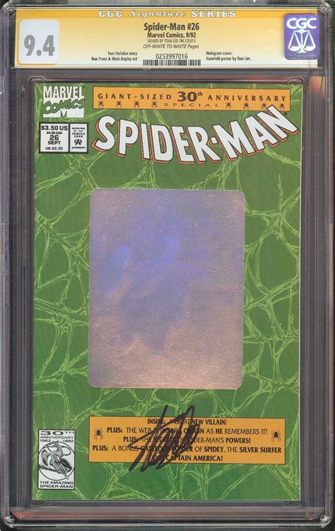 comicsvalue.com - Spider-Man #26 CGC 9.4 NM SIGNED STAN LEE HOMECOMING