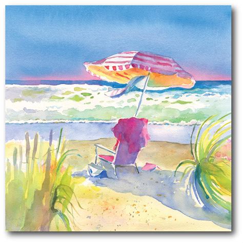 Beach Umbrella Beach Umbrellas Original Painting Beach Watercolor