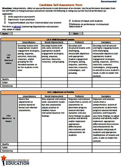 Online quizzes are ideal for measuring learning results across a wide audience. Assessment Form in PDF Sample | Assessment, Self ...