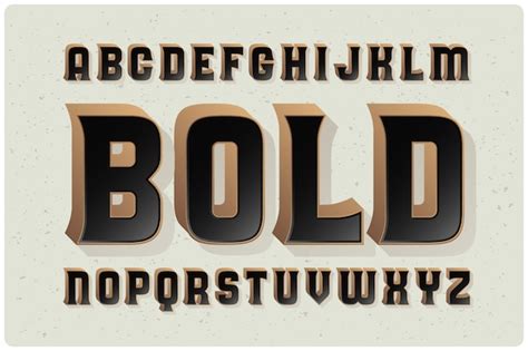Vintage Bold Font Set Free Vector
