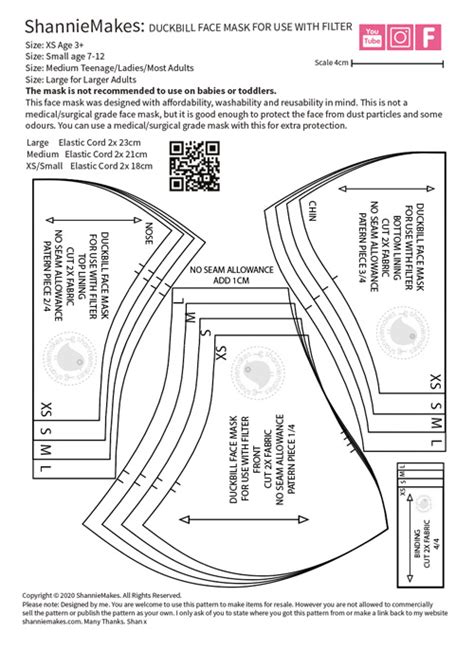 Tm 2020 pattern for making masks. Duckbill Style Face Mask Pattern for Use with Filter